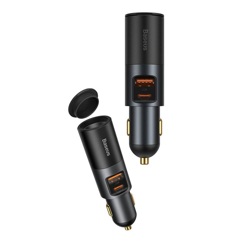 Baseus Share Together ładowarka samochodowa USB / USB Typ C / gniazdo zapalniczki 120W Quick Charge Power Delivery szary (CCBT-C0G)
