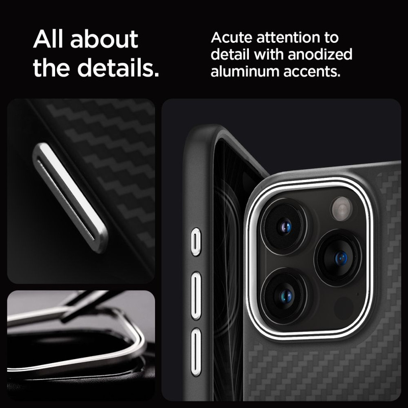 Etui Spigen Enzo Aramid Mag z MagSafe na iPhone 15 Pro Max - matowo-czarne