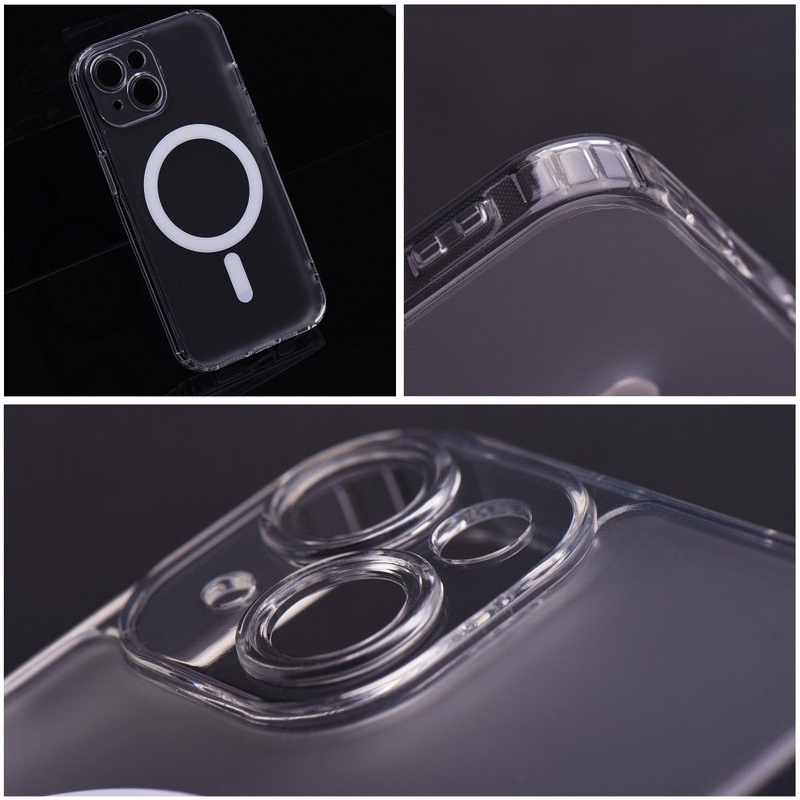 Futerał FROST MAG COVER z ochroną aparatu kompatybilny z MagSafe do IPHONE 14 Pro transparentny