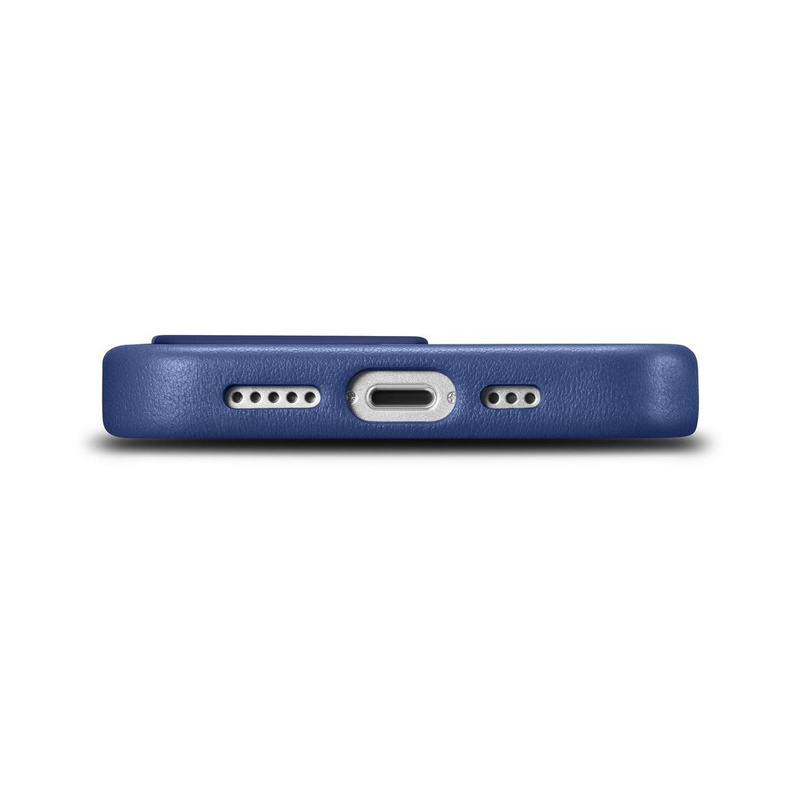 iCarer Case Leather Genuine Leather Case Cover for iPhone 14 Pro Max Blue (WMI14220708-BU) (MagSafe Compatible)