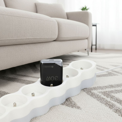 Ładowarka sieciowa do telefonu Forcell F-Energy Ultra Slim GaN III USB C PD QC4.0 3A 30W B130101-E czarna