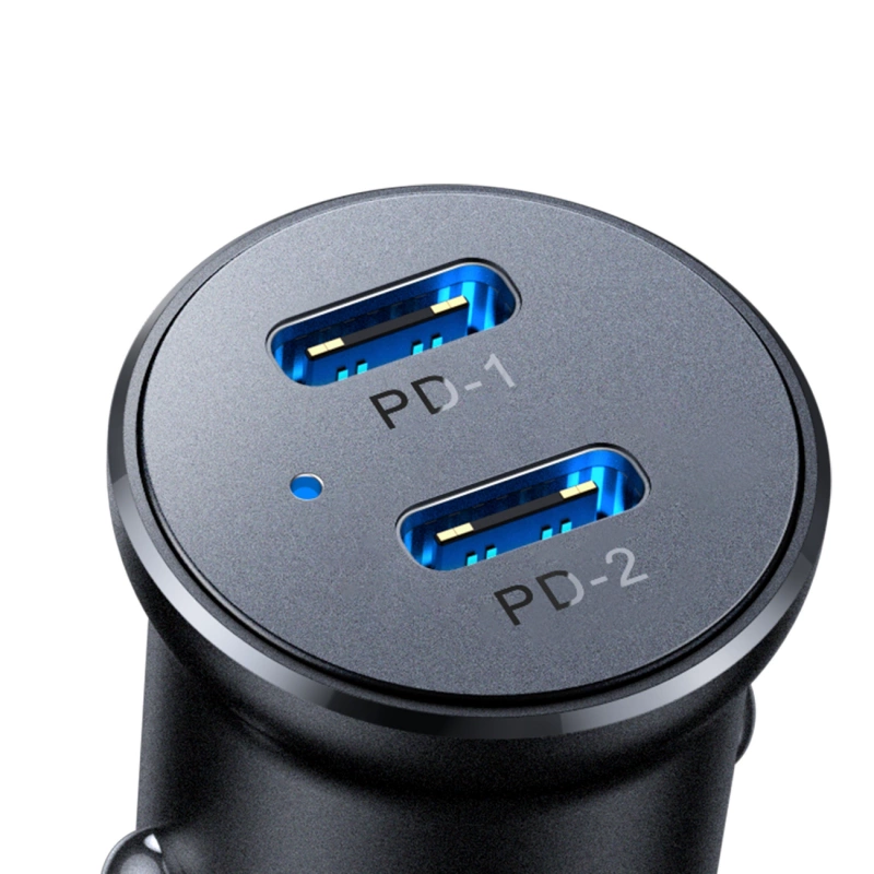 Joyroom JR-CCN06 30W 2x USB-C Mini-Autoladegerät Metall - Schwarz