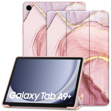 Etui SAMSUNG GALAXY TAB A9+ Tech-Protect SmartCase Marble różowe