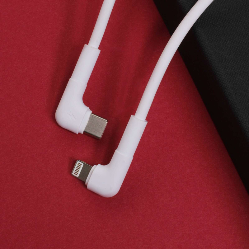 Maxlife kabel kątowy MXUC-09 USB-C - Lightning 1,0 m 27W biały