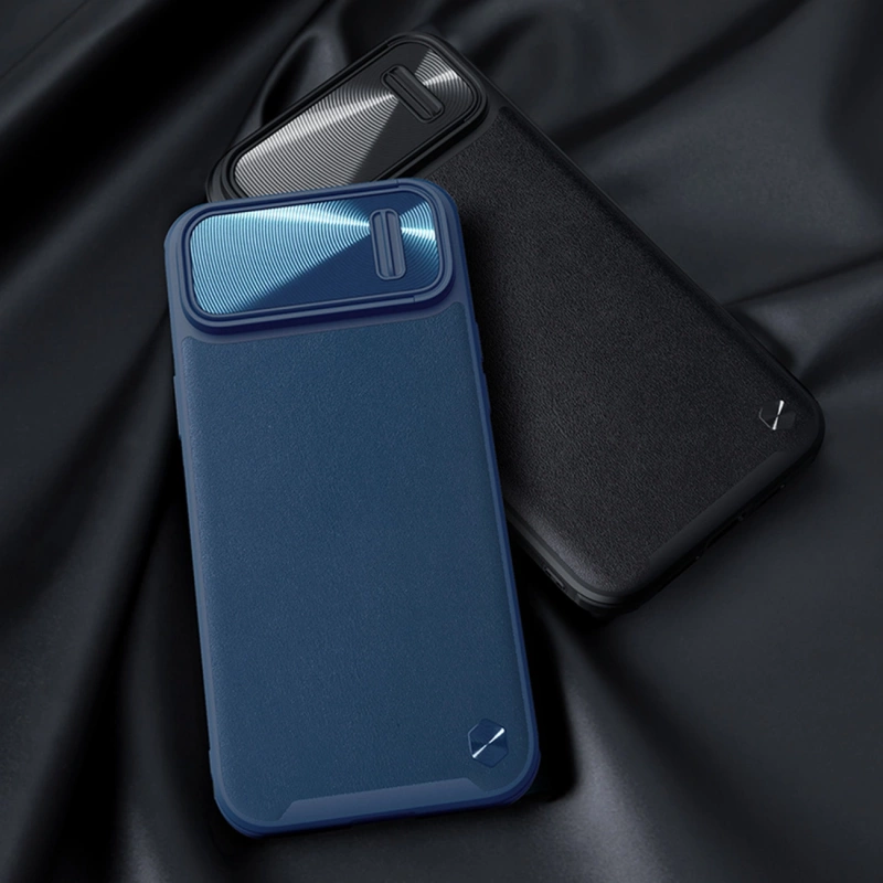 Nillkin CamShield Leather S Case iPhone 14 Plus Hülle mit Kameraabdeckung grün