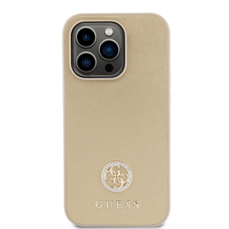Guess GUHCP15LPS4DGPD iPhone 15 Pro 6.1&quot; gold/gold hardcase Strass Metal Logo