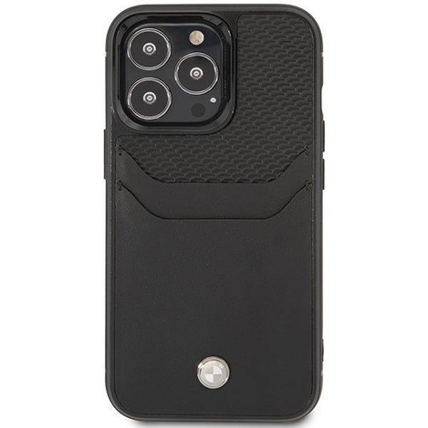 Original Case IPHONE 14 PRO MAX BMW Leather Card Slot (BMHCP14X22RSEPK) black