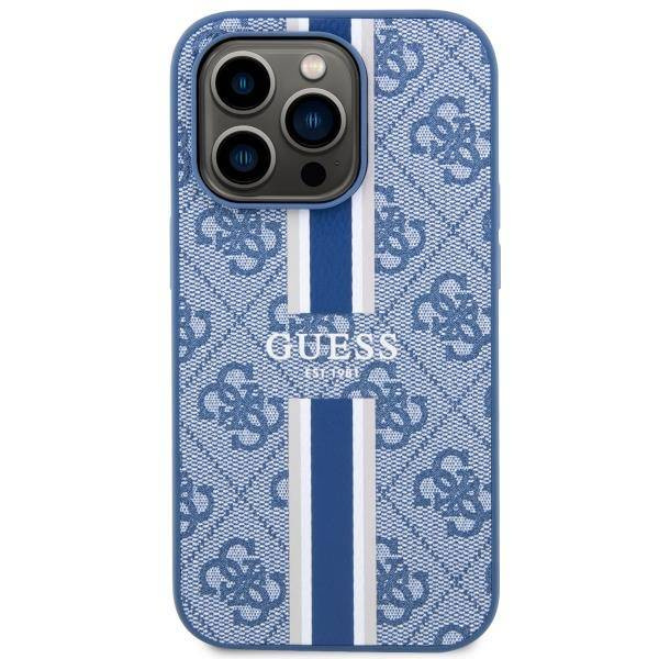 Guess GUHMP14LP4RPSB iPhone 14 Pro 6,1" blau/blaues Hardcase 4G bedruckte Streifen MagSafe