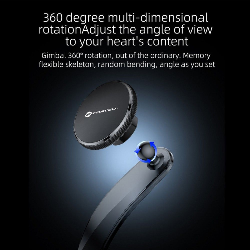 FORCELL F-Grip MagFlex uchwyt samochodowy do szyby/deski/kratki kompatybilny z MagSafe czarny