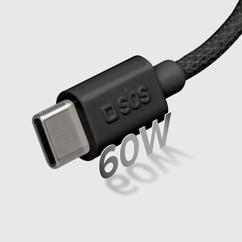 SBS TECABLETISSUETCK USB-C - USB-C 1.5m 60W braided cable - black