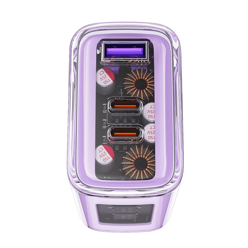 Acefast Ladegerät GaN 65W 3 Ports (1xUSB, 2xUSB C) rosa (A45)