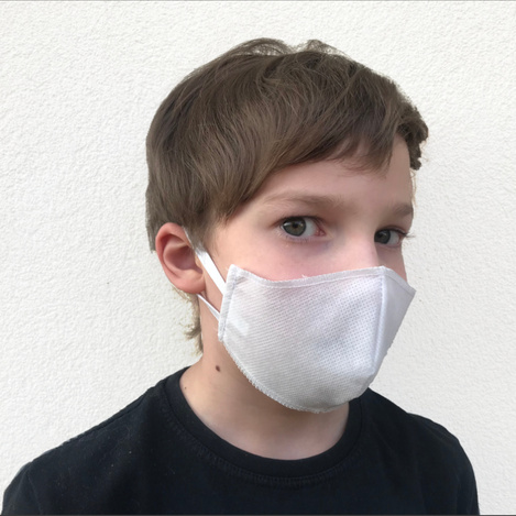 Maseczka z włókniny - biała - rozmiar S profilowana, dwuwarstwowa