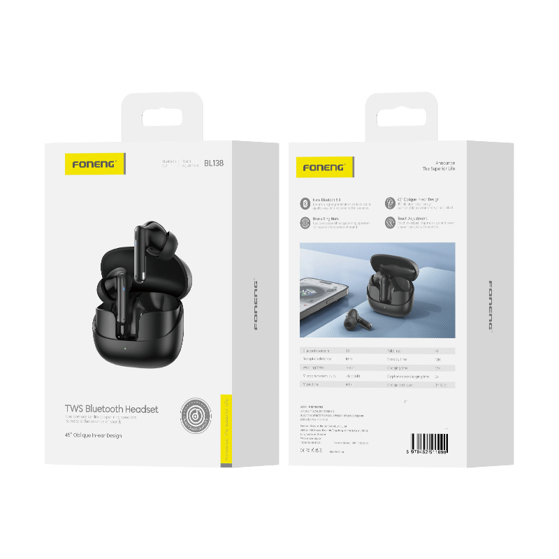 Foneng Słuchawki Bluetooth TWS BL138 czarne