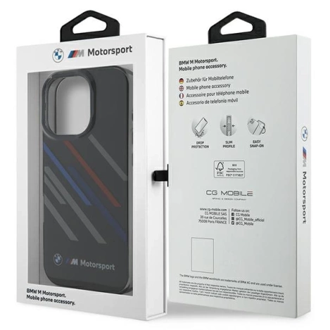 BMW Motosport IML Random Stripes iPhone 16 Pro Case - Black