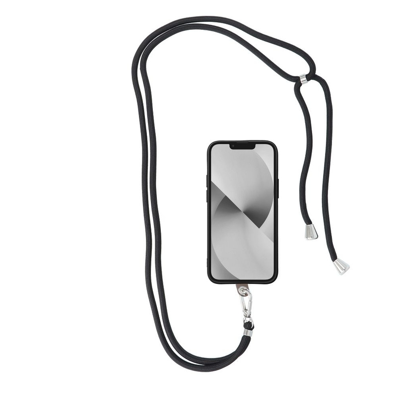 Zawieszka SWING do telefonu z regulacją długości / długość sznura 165cm (max 82,5cm w pętli) / na ramię lub szyję - czarny