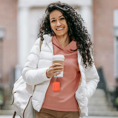 Etui Tech-Protect Silicone Hook na Apple AirPods Pro 1 / 2 - pomarańczowe