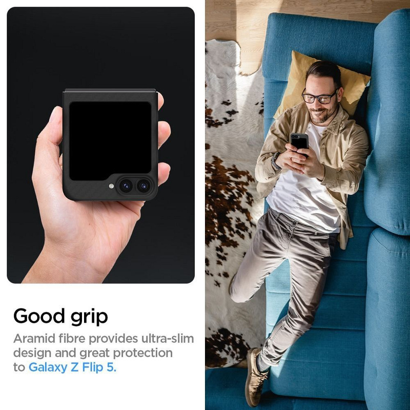 Spigen Air Skin Samsung Galaxy Z Flip 6 czarny/aramid black ACS07843