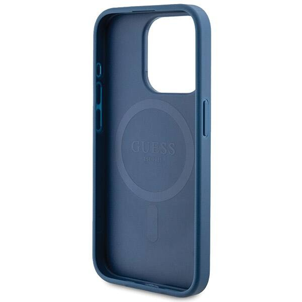 Oryginalne Etui GUESS Hardcase GUHMP14LG4GFRB do iPhone 14 Pro (Kompatybilny z Magsafe / 4G Ring classic logo / niebieski)