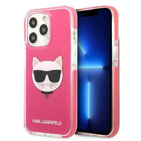 Original Case IPHONE 13 PRO Karl Lagerfeld Hardcase Choupette Head (KLHCP13LTPECPI) pink