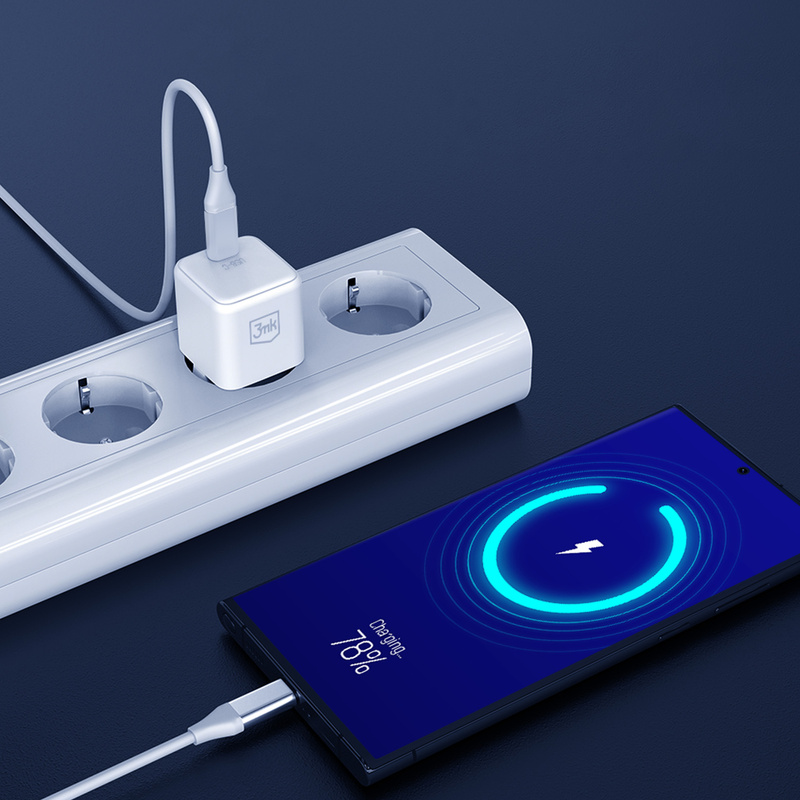 3MK Hyper Charger PD 25W ład. sieć. biała/white + 1x USB-C Cable