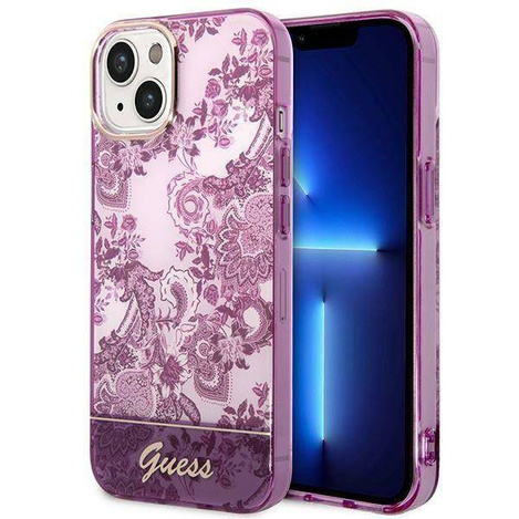 Guess Porcelain Collection - Etui iPhone 14 Plus (fuksja)