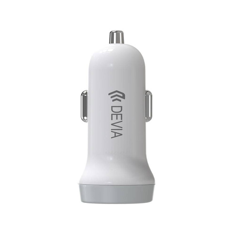 Devia ładowarka samochodowa Smart 2x USB 3,1A biała + kabel Lightning