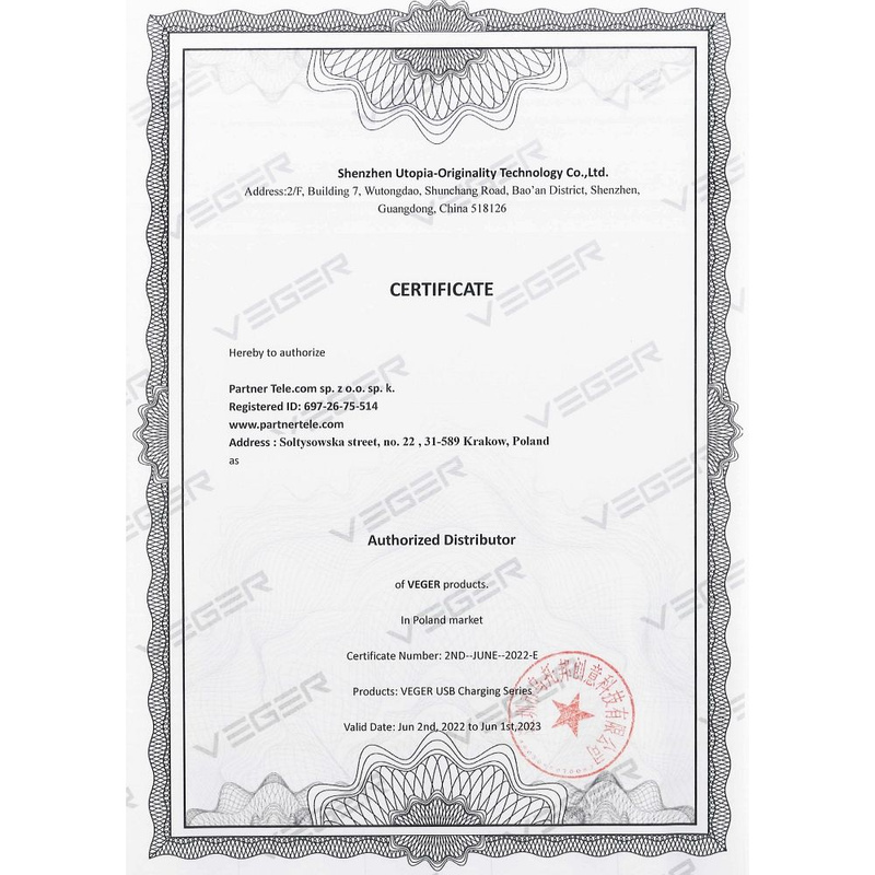 Bateria zewnętrzna (Powerbank) VEGER S11 - 10 000mAh LCD Quick Charge PD 22,5W czarny (W1140)