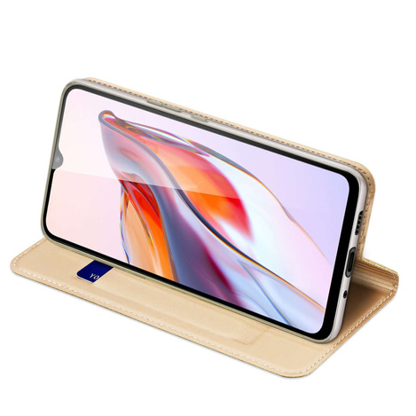 Dux Ducis Skin Pro Hülle für Xiaomi Redmi 11A / Poco C55 / Redmi 12C Cover Flip Card Wallet Stand Gold