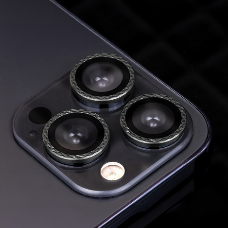 Zestaw szkieł na aparat do iPhone 11 Pro black rhombus (3 sztuki)