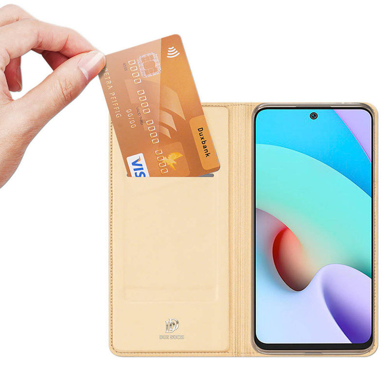 Dux Ducis Skin Pro kabura etui pokrowiec z klapką Xiaomi Redmi 10 złoty