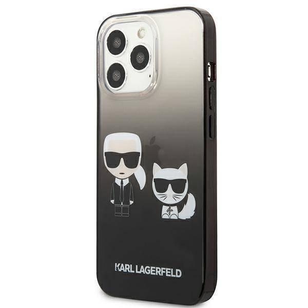 Karl Lagerfeld KLHCP13LTGKCK iPhone 13 Pro / 13 6,1&quot; Hardcase schwarz / schwarz Gradient Ikonik Karl &amp; Choupette