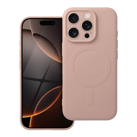 Futerał SILICONE MAG COVER kompatybilny z MagSafe do IPHONE 16 Pro różowy