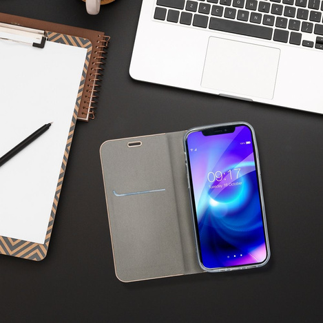 Kabura LUNA Book Gold do IPHONE 16 srebrny