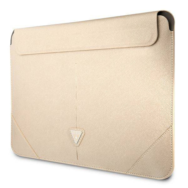 Guess Sleeve GUCS16PSATLE 16 &quot;beige / beige Saffiano Triangle Logo