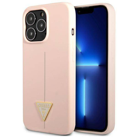 Guess GUHCP13LSLTGP iPhone 13 Pro / 13 6.1 &quot;rosa / rosa Hardcase Silikondreieck