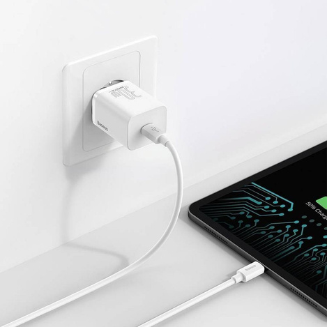 Baseus Super Si 1C fast wall charger USB Type C 30 W Power Delivery Quick Charge white (CCSUP-J02)