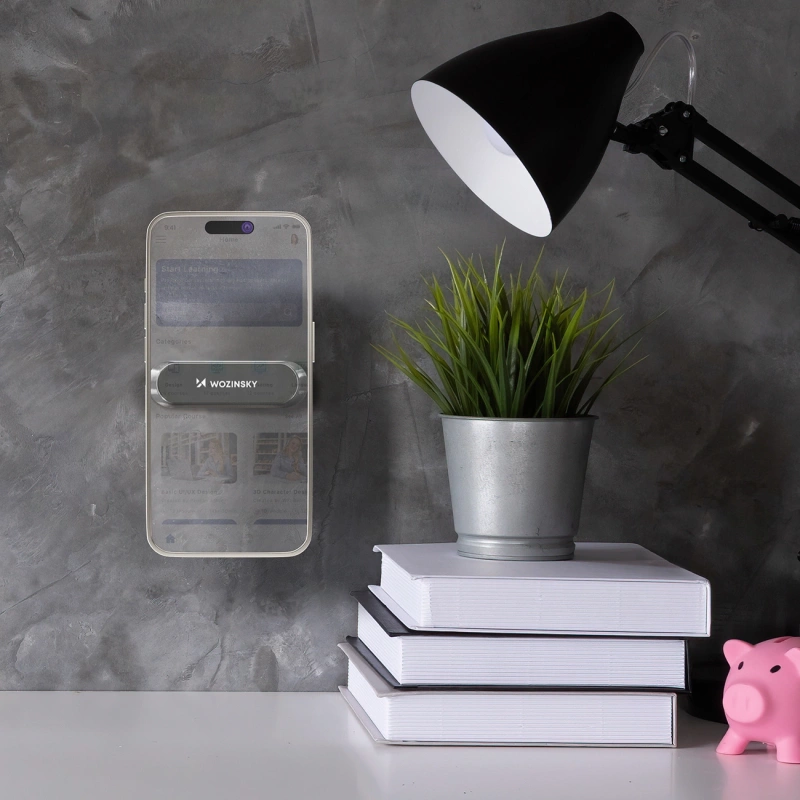 Wozinsky samoprzylepny magnetyczny uchwyt samochodowy na deskę rozdzielczą czarny (WMH-01)