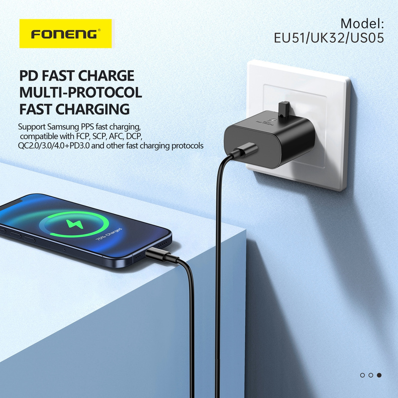 Foneng Ładowarka sieciowa EU51 GaN - Typ C - PD 25W biała