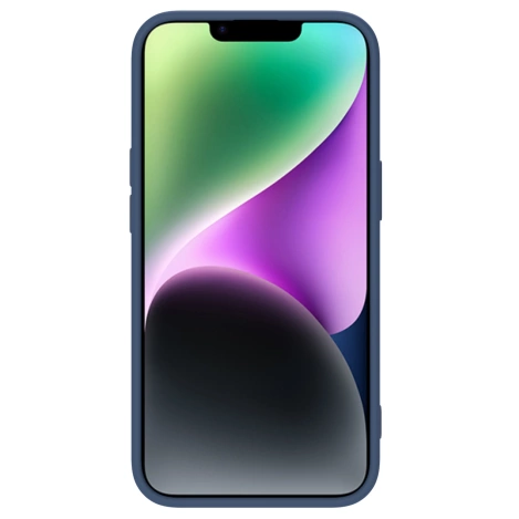 Nillkin CamShield Silky Silicone Case iPhone 14 Hülle mit Kameraabdeckung blau