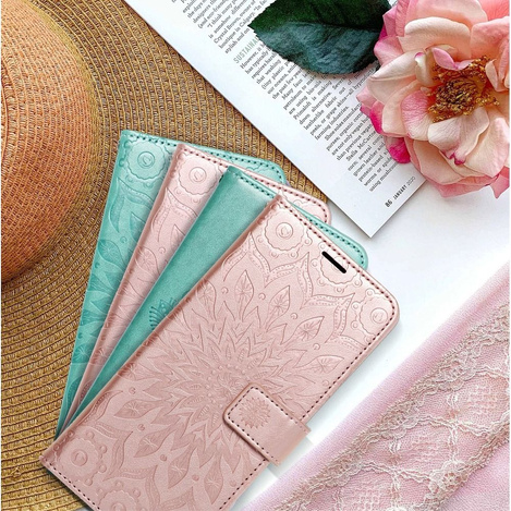 Kabura MEZZO Book do SAMSUNG A12 mandala złoty róż