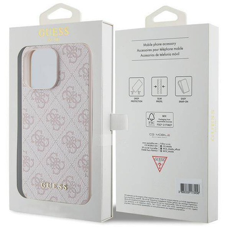 Etui Guess 4G Metal Gold Logo na iPhone 15 Pro Max - różowe