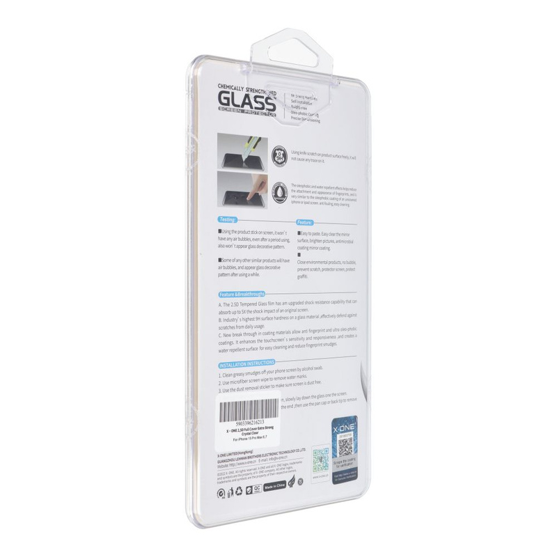 Szkło hartowane X-ONE Full Cover Extra Strong Crystal Clear - do iPhone 15 Pro Max (full glue) czarny