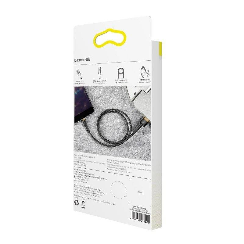 Baseus Cafule Cable wytrzymały nylonowy kabel przewód USB / Lightning QC3.0 2A 3M czarno-złoty (CALKLF-RV1)