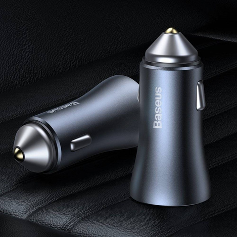 Baseus Golden Contactor Pro Dual Quick Charger Car Charger U+C 40W Dark Gray