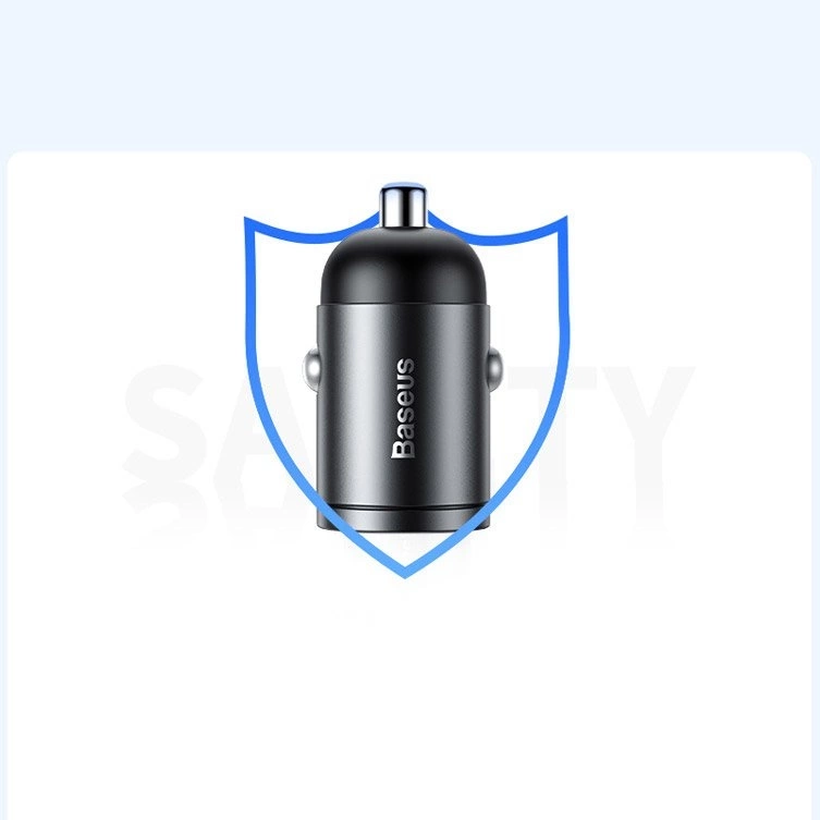 Baseus Tiny Star PPS mini inteligentna ładowarka samochodowa USB 30W Quick Charge 3.0 szary (VCHX-A0G)