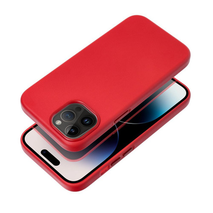 Futerał LEATHER MAG COVER kompatybilny z MagSafe do SAMSUNG S25 PLUS czerwony