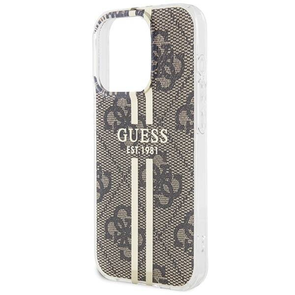 Oryginalne Etui GUESS Hardcase GUHCP15MH4PSEGW do iPhone 15 Pro (4G Gold  Stripe / brązowy)