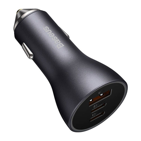 Baseus Golden Contactor Pro USB-A car charger + 2x USB-C 65W dark gray (CGJP010013)