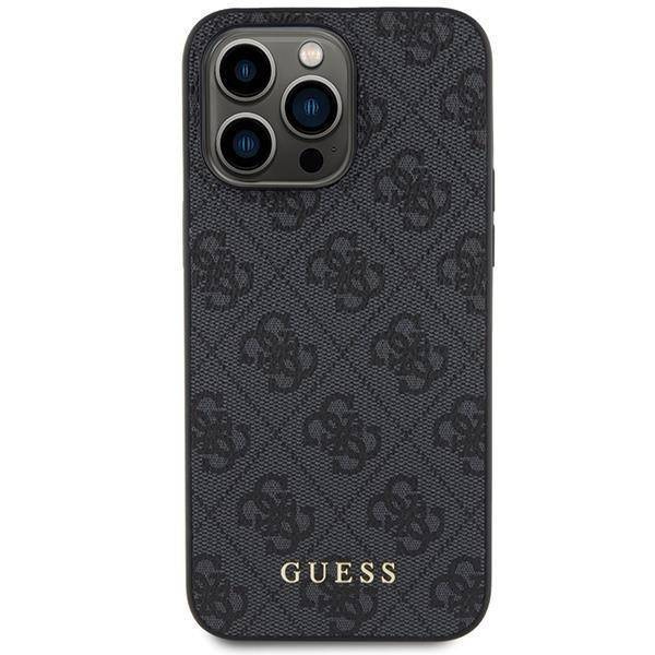Guess 4G Metal Gold Logo Hülle für iPhone 15 Pro Max – Grau