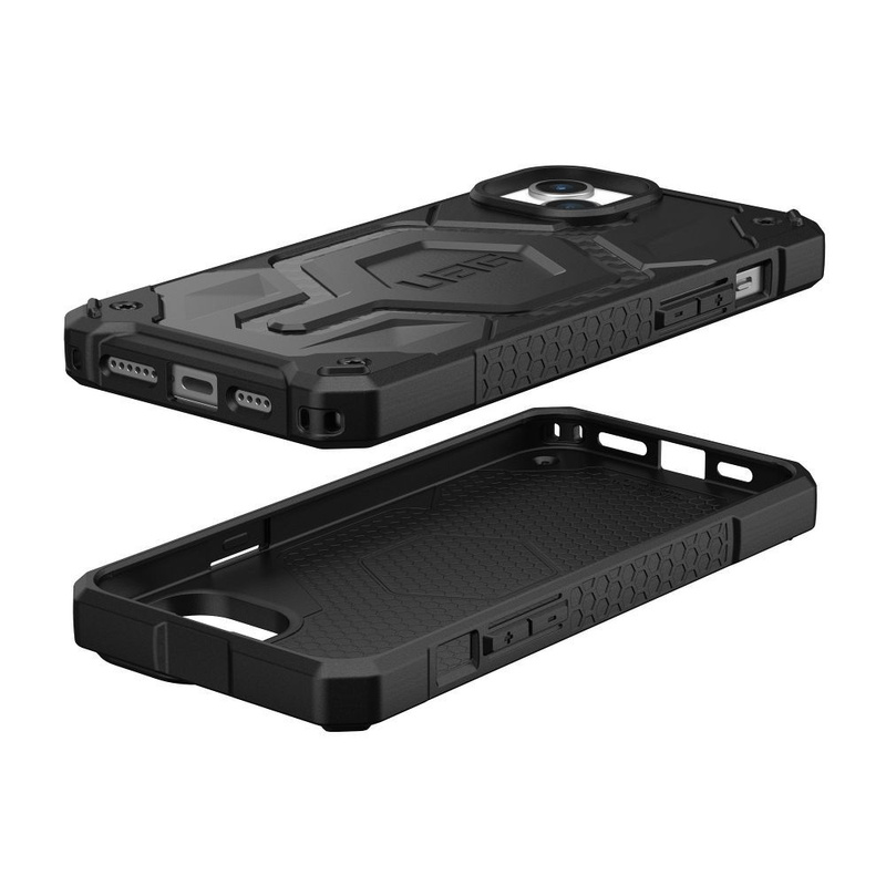 UAG Monarch Pro - Schutzhülle für iPhone 15 Plus kompatibel mit MagSafe (Kohlefaser)